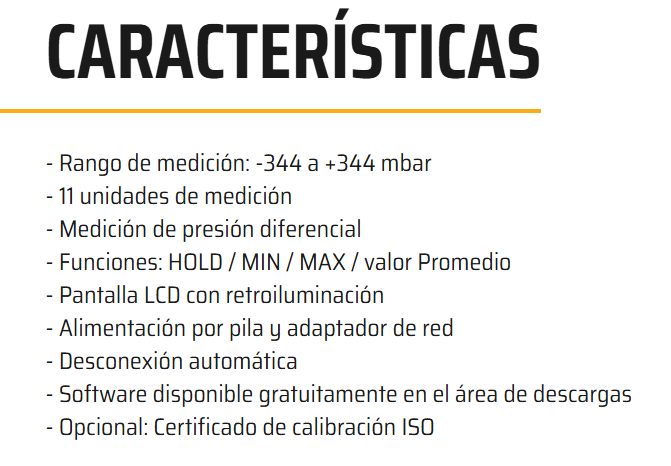 PIMÓMETRO DIGITAL PRESIÓN DIFERENCIAL / RESPIRATORIO / PCE-P05® -344 a 344 mbar - Imagen 8