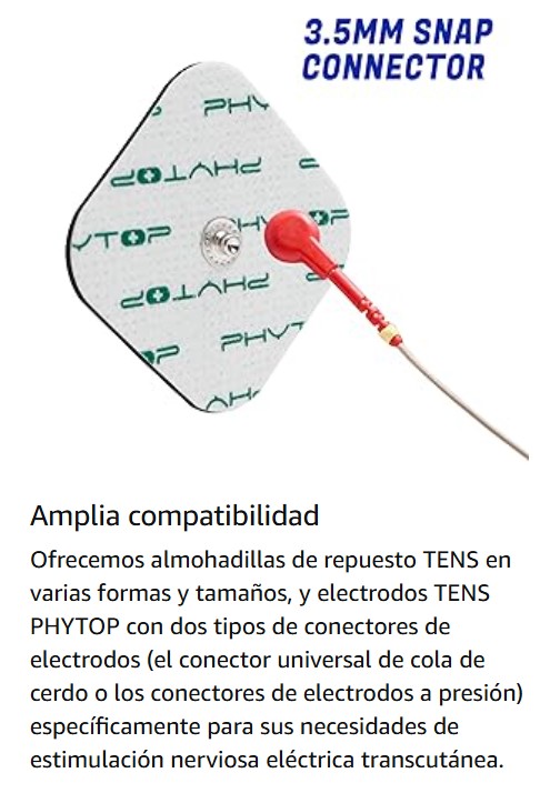 20x ELECTRODOS ADHESIVOS 5x5cm SNAP / USO COMPEX / SIN LÁTEX / ELECTROTERAPIA - Imagen 2