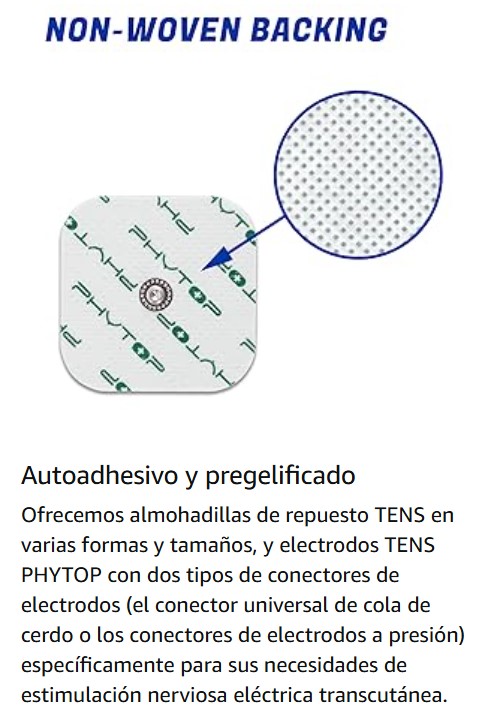 20x ELECTRODOS ADHESIVOS 5x5cm SNAP / USO COMPEX / SIN LÁTEX / ELECTROTERAPIA - Imagen 3