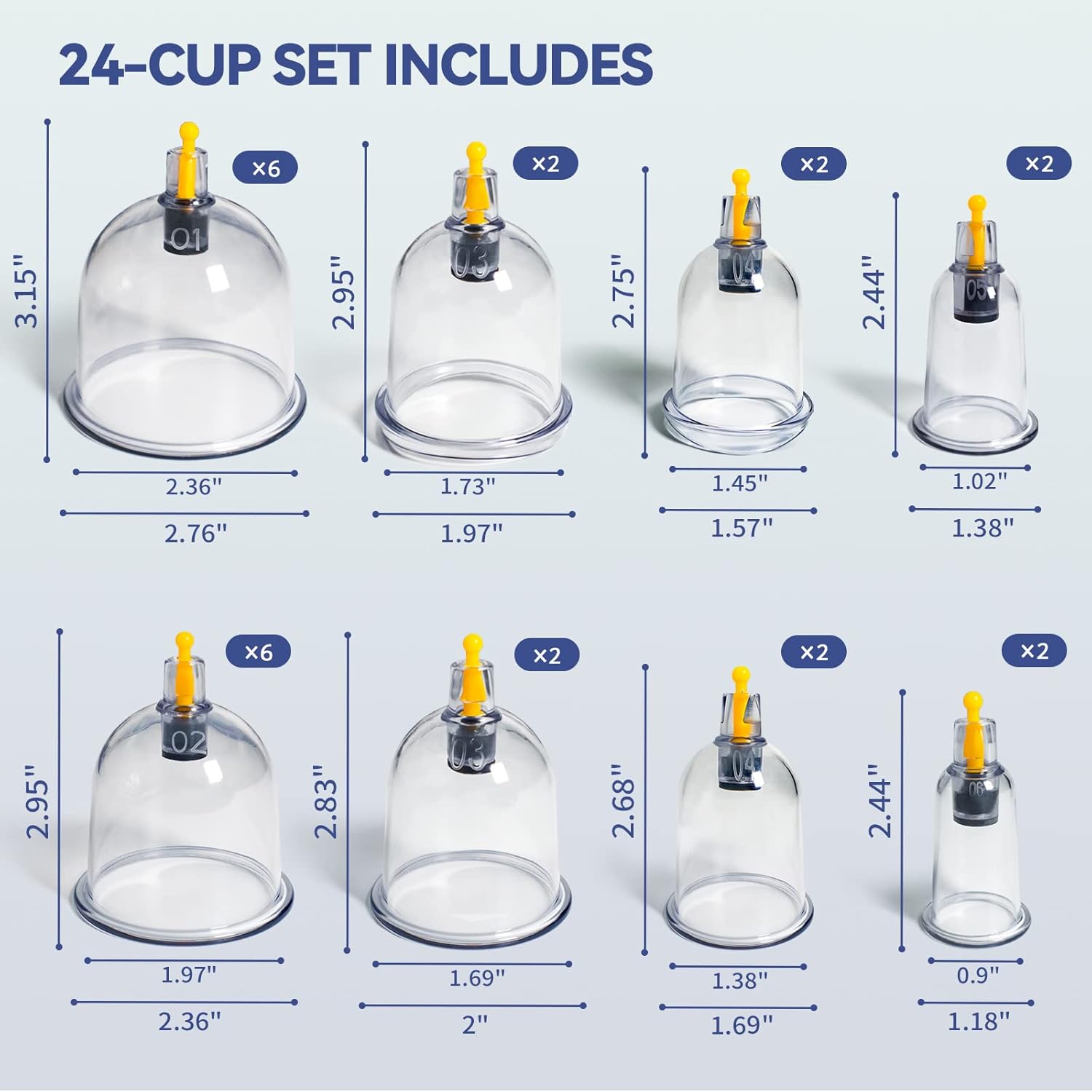 VENTOSAS + 24 TAZAS KINGPAVONINI®/ PROFESIONAL - Imagen 2